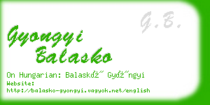 gyongyi balasko business card