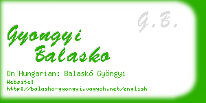 gyongyi balasko business card